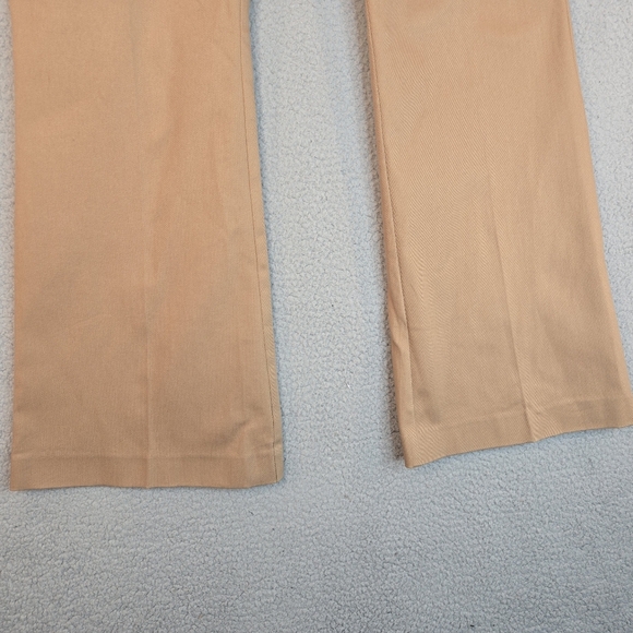 Reiss Patch Pockets Flare Pants Sz 12 Stretch Twill High Rise Tan - Picture 4 of 12